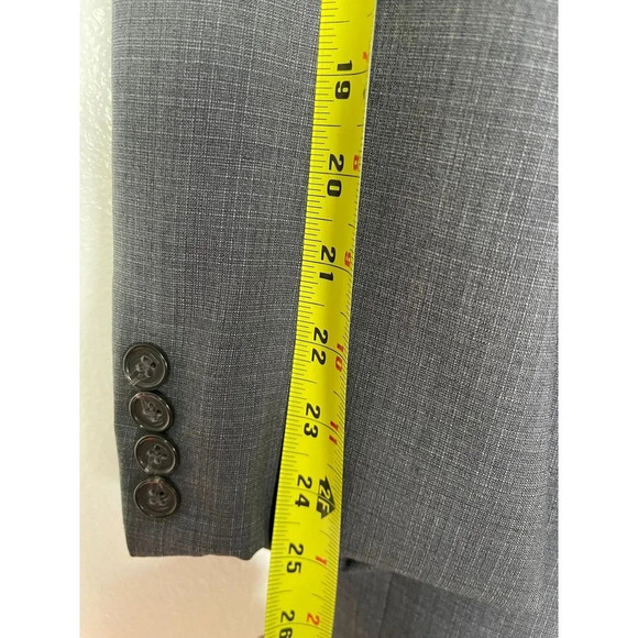 Cremieux Collection Mens Loro Piana Wool Long Sleeve Blazer Coat Suit Gray 44R - Picture 6 of 10
